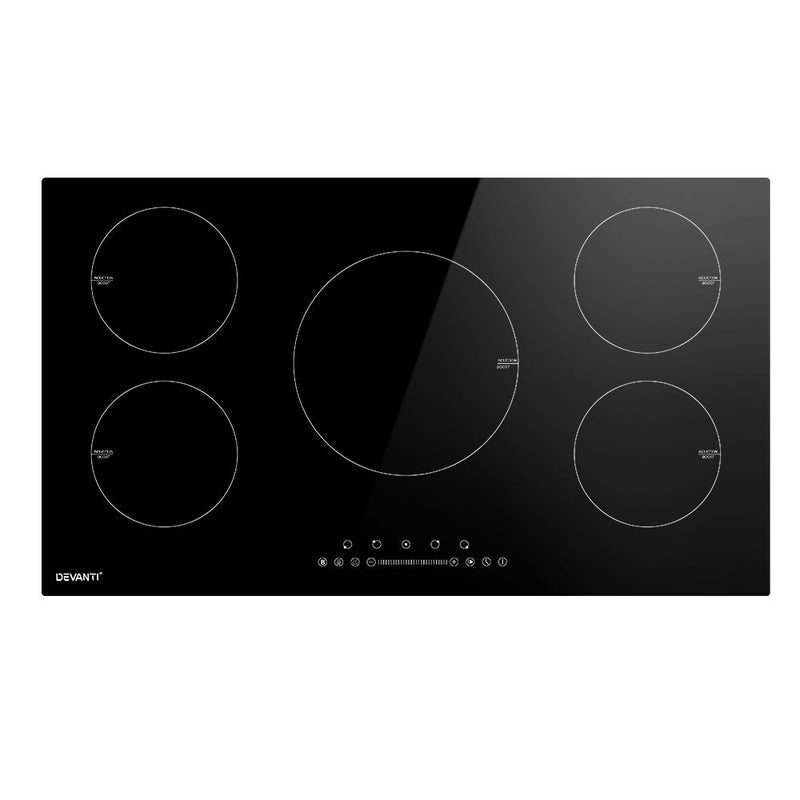 Ultimate cooking with Danoz Direct - Devanti Induction Cooktop 90cm Electric Cooker. This high - tech cooker utilizes induction technology - danozdirect