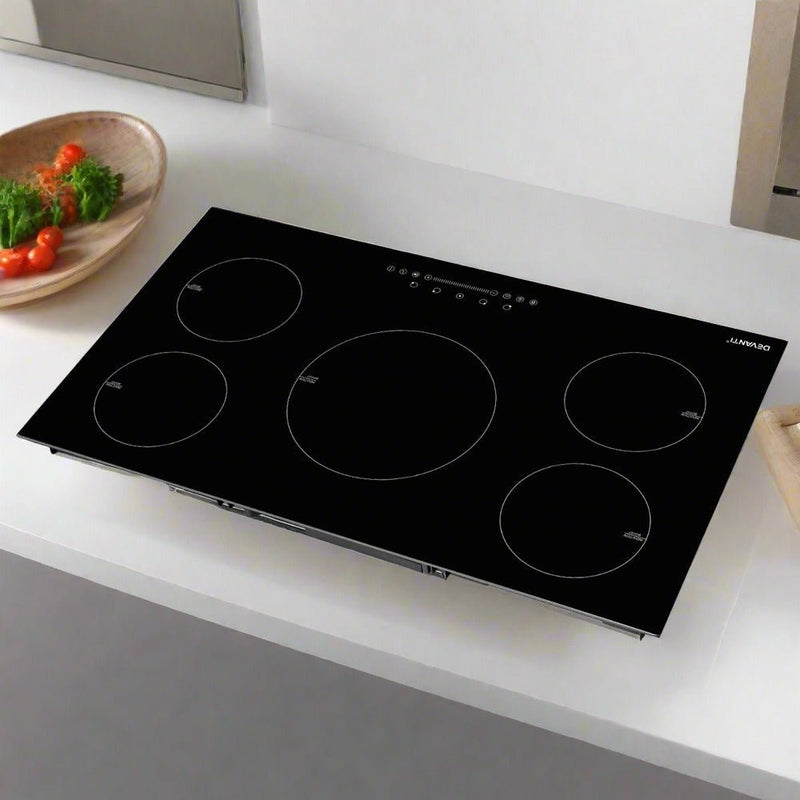 Ultimate cooking with Danoz Direct - Devanti Induction Cooktop 90cm Electric Cooker. This high - tech cooker utilizes induction technology - danozdirect