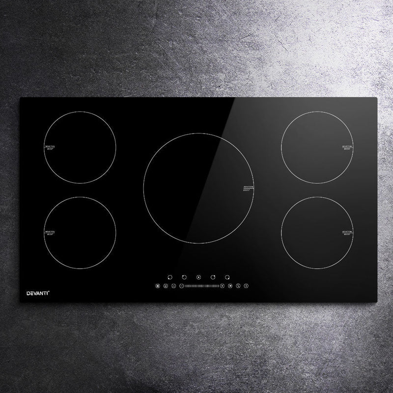 Ultimate cooking with Danoz Direct - Devanti Induction Cooktop 90cm Electric Cooker. This high - tech cooker utilizes induction technology - danozdirect