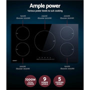 Ultimate cooking with Danoz Direct - Devanti Induction Cooktop 90cm Electric Cooker. This high - tech cooker utilizes induction technology - danozdirect