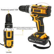 Unleash the power with Danoz Tools 36V brushless trio! This kit bundles a heavy - duty cordless drill, impact driver, and hammer Drilling - Includes 2 Batteries! - danozdirect