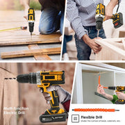 Unleash the power with Danoz Tools 36V brushless trio! This kit bundles a heavy - duty cordless drill, impact driver, and hammer Drilling - Includes 2 Batteries! - danozdirect