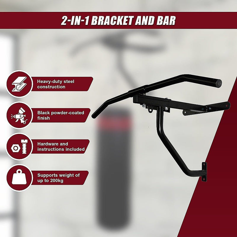 Wall Chin Up Pull Up Bar Punching Bag SpeedBall Station - danozdirect