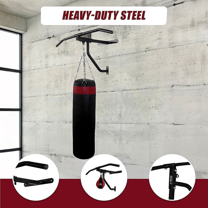 Wall Chin Up Pull Up Bar Punching Bag SpeedBall Station - danozdirect