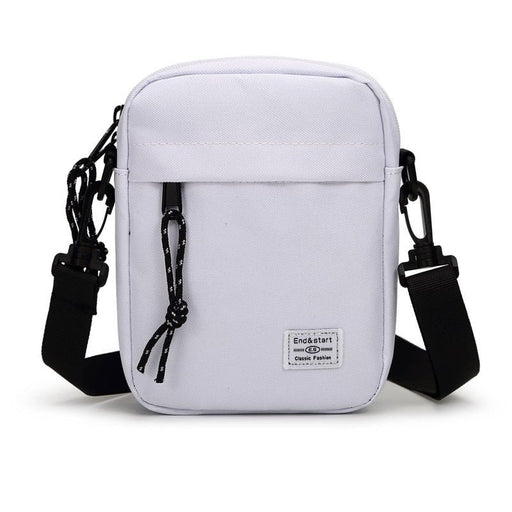 White Mini Streetwear Oxford Cloth Crossbody Bag - Ultra - Light (200g) Fashion Sling Pack, Fits 8 - inch Tablet - danozdirect