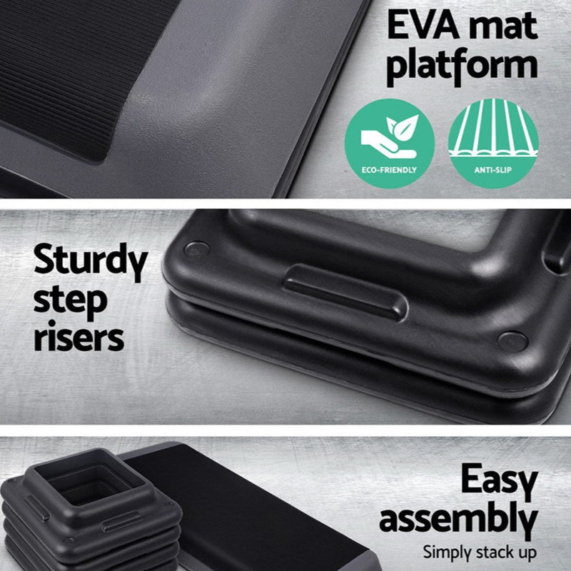 Enhance your workout with Danoz Direct Everfit 3 Level Aerobic Step! 110cm stepper is designed to help achieve your fitness goals at home