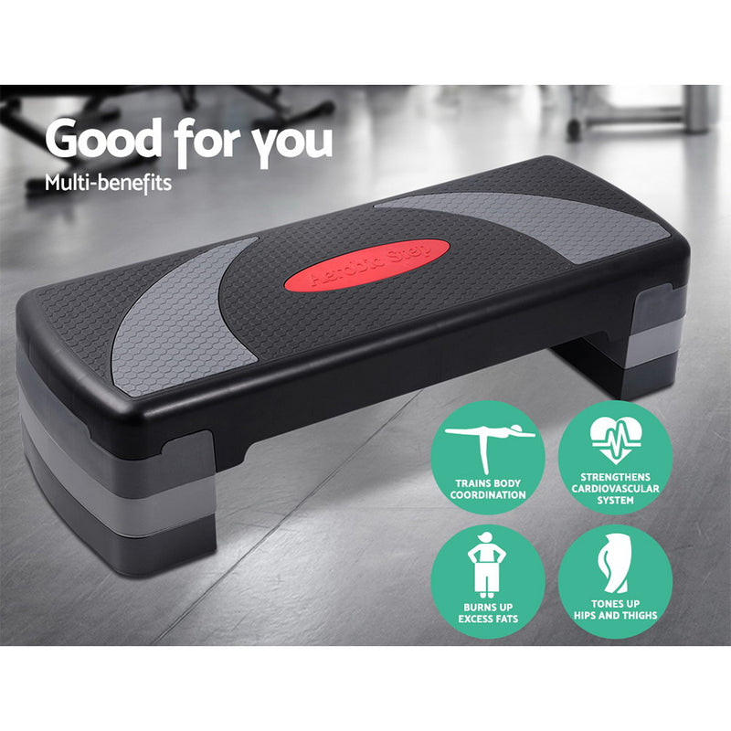 Revive your workout routine with the Danoz Direct 3 Level Aerobic Step Bench! This versatile fitness equipment offers three adjustable levels