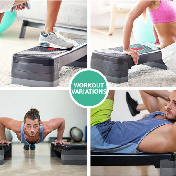 Revive your workout routine with the Danoz Direct 3 Level Aerobic Step Bench! This versatile fitness equipment offers three adjustable levels