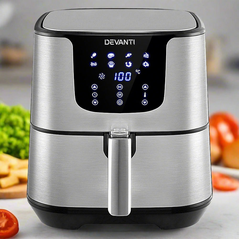 Danoz Direct 🎯Kitchen Smart - Power of healthy cooking with Devanti Air Fryer! 7L LCD stainless - free way to enjoy your favorite fried foods