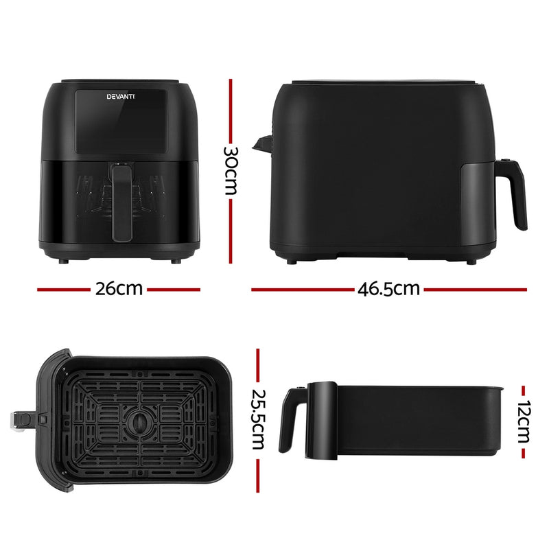 Danoz Direct 🎯Kitchen Smart - Upgrade your kitchen with the Devanti Air Fryer! Oil-free cooking, generous 8L capacity and LCD display