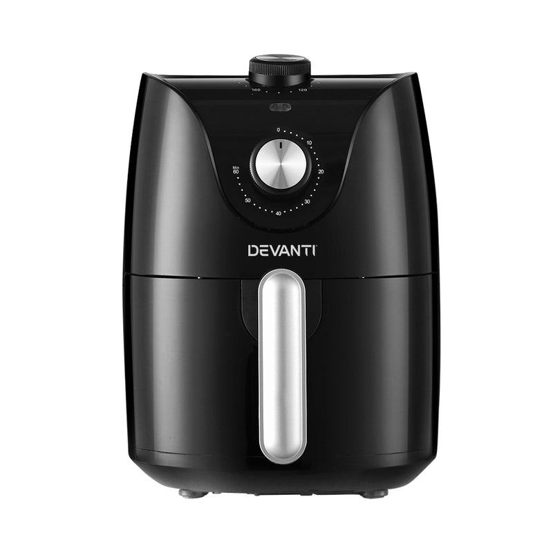 Danoz KitchenSmart Devanti 2.5L Air Fryer 🍗⚡ | 1200W | Up to 80% Less Fat | 80–200°C | 60-Min Timer | 360° Air Circulation | Non-Stick & Removable Tray | SAA Approved | Free Postage!