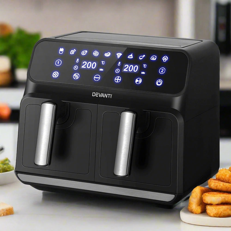 Danoz Direct 🎯Kitchen Smart - Healthy benefits of Danoz Direct - Devanti Air Fryer! With a spacious 8L capacity and dual zone frying