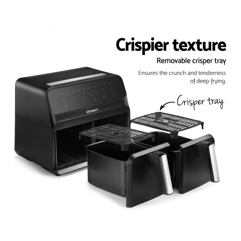 Danoz Direct 🎯Kitchen Smart - Healthy benefits of Danoz Direct - Devanti Air Fryer! With a spacious 8L capacity and dual zone frying