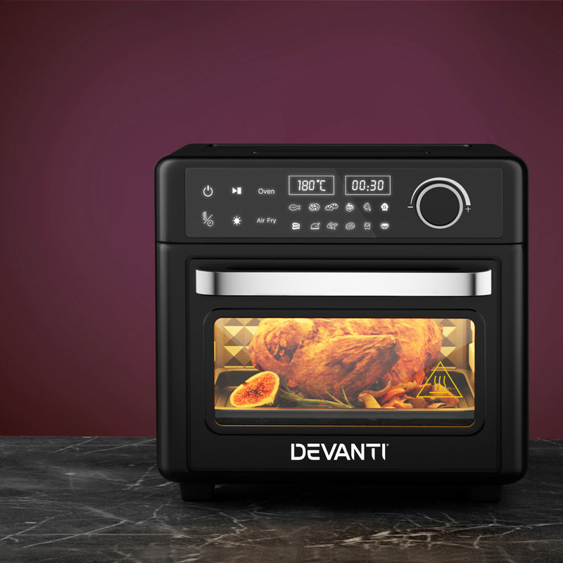 Danoz Direct 🎯Kitchen Smart - Devanti Air Fryer 15L LCD Fryers Oven
