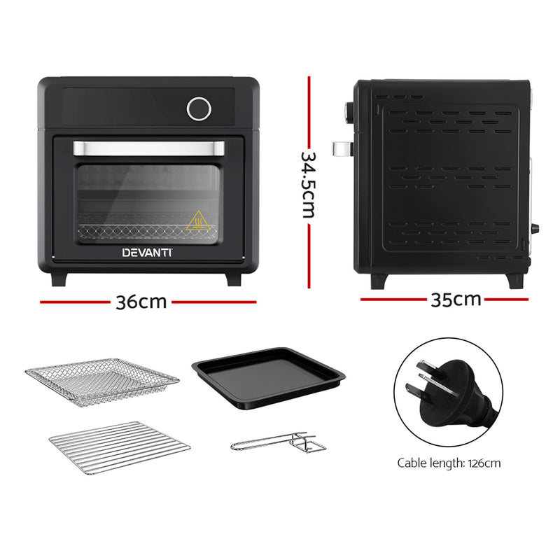 Danoz Direct 🎯Kitchen Smart - Devanti Air Fryer 20L LCD Fryers Oven, the ultimate cooking solution for healthy and delicious meals