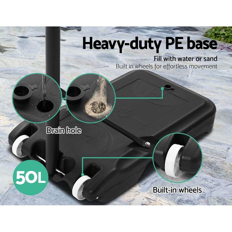 Danoz Direct - Everfit 2.1M Basketball Hoop Stand System Adjustable Portable Pro Kids Clear