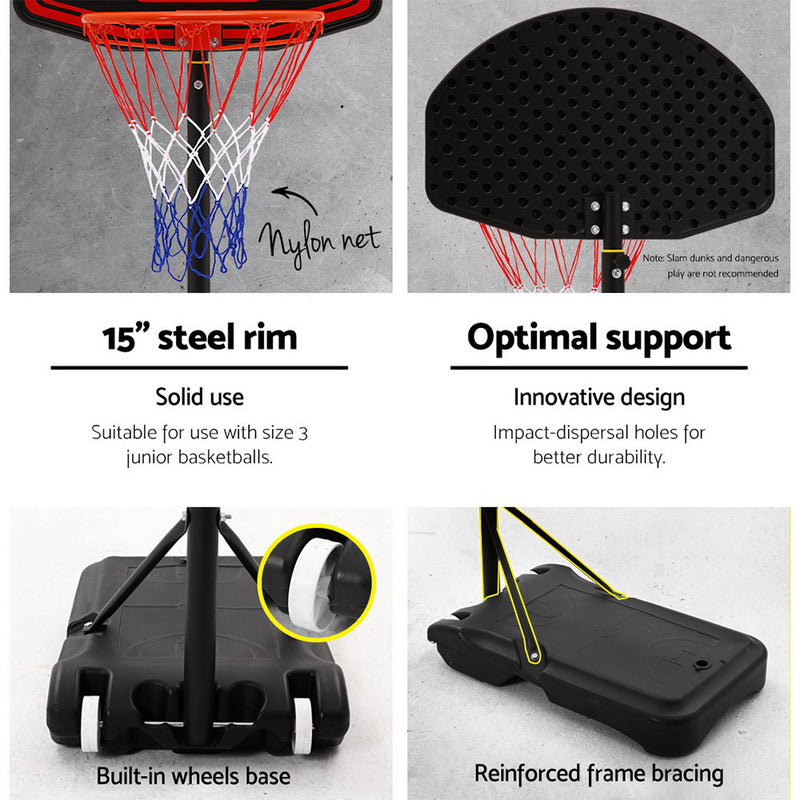 Elevate your basketball game with Danoz Direct - 2.1M Adjustable Portable Basketball Stand Hoop System Rim.