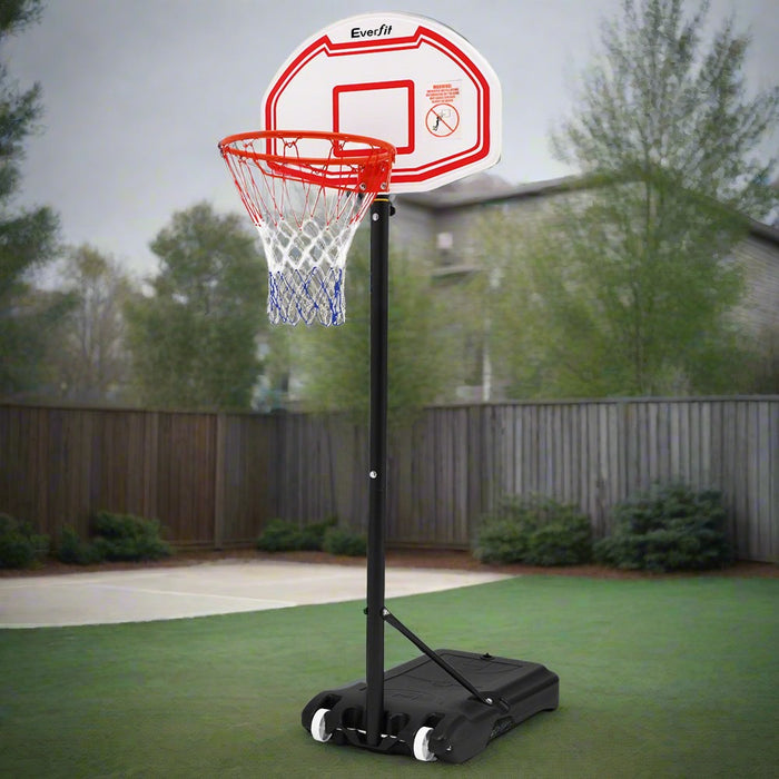 Danoz Direct - Everfit 2.1M Basketball Hoop Stand System Adjustable Portable Pro Kids White