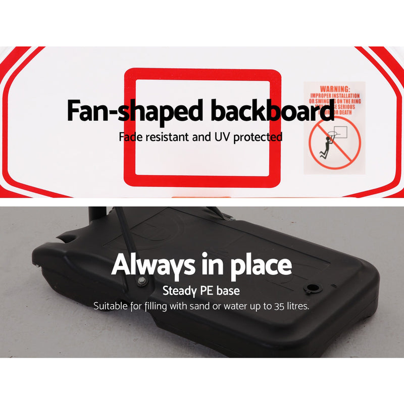 Danoz Sports - Everfit 2.1M Basketball Hoop Stand System Adjustable Portable Pro Kids White