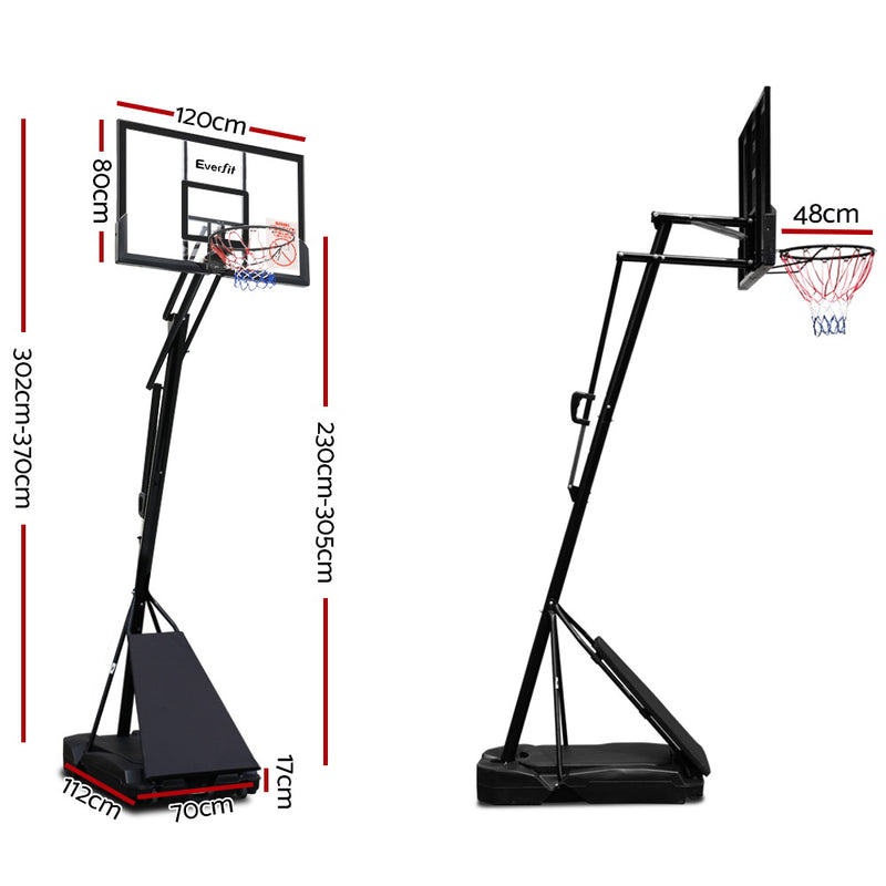 Danoz Direct - Pro Portable Basketball Stand System Ring Hoop Net Height Adjustable 3.05M