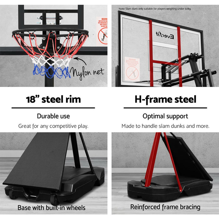Danoz Direct - Pro Portable Basketball Stand System Ring Hoop Net Height Adjustable 3.05M