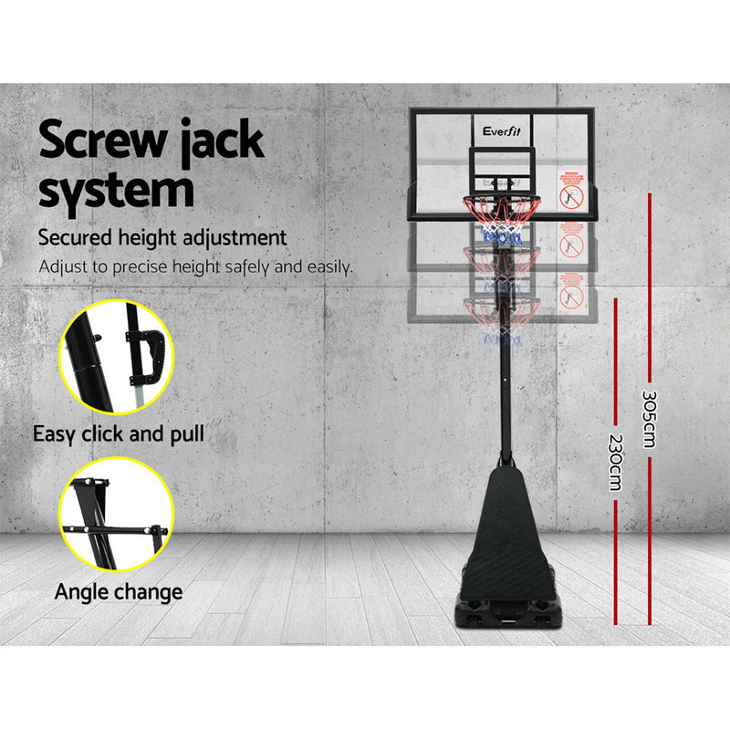 Danoz Direct - Pro Portable Basketball Stand System Ring Hoop Net Height Adjustable 3.05M