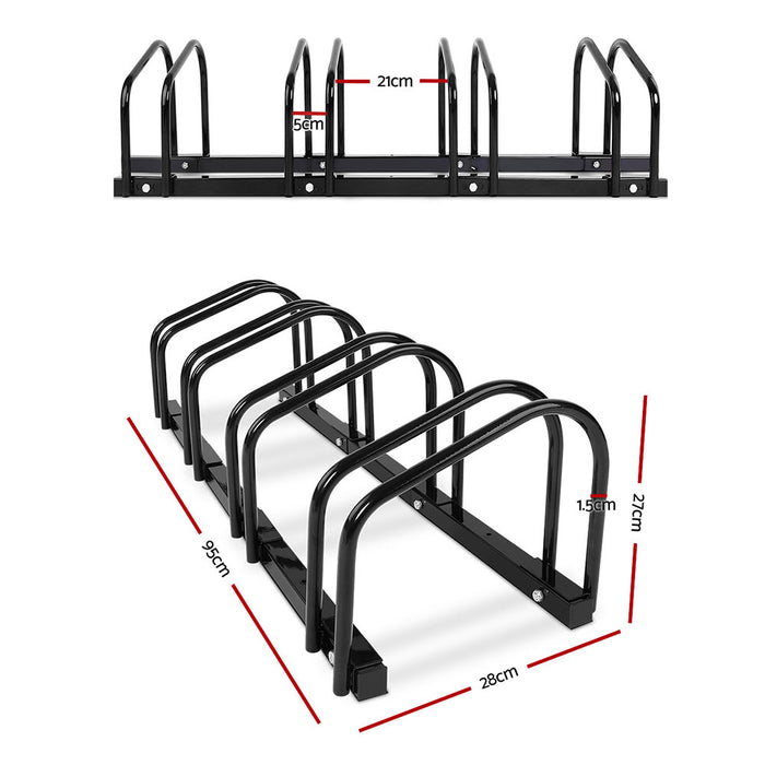 Danoz Direct -  Weisshorn 4 Bike Stand Floor Bicycle Storage Black