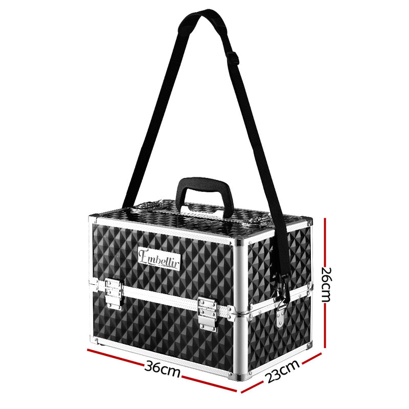 Danoz Direct - Embellir Portable Cosmetic Beauty Makeup Case - Diamond Black