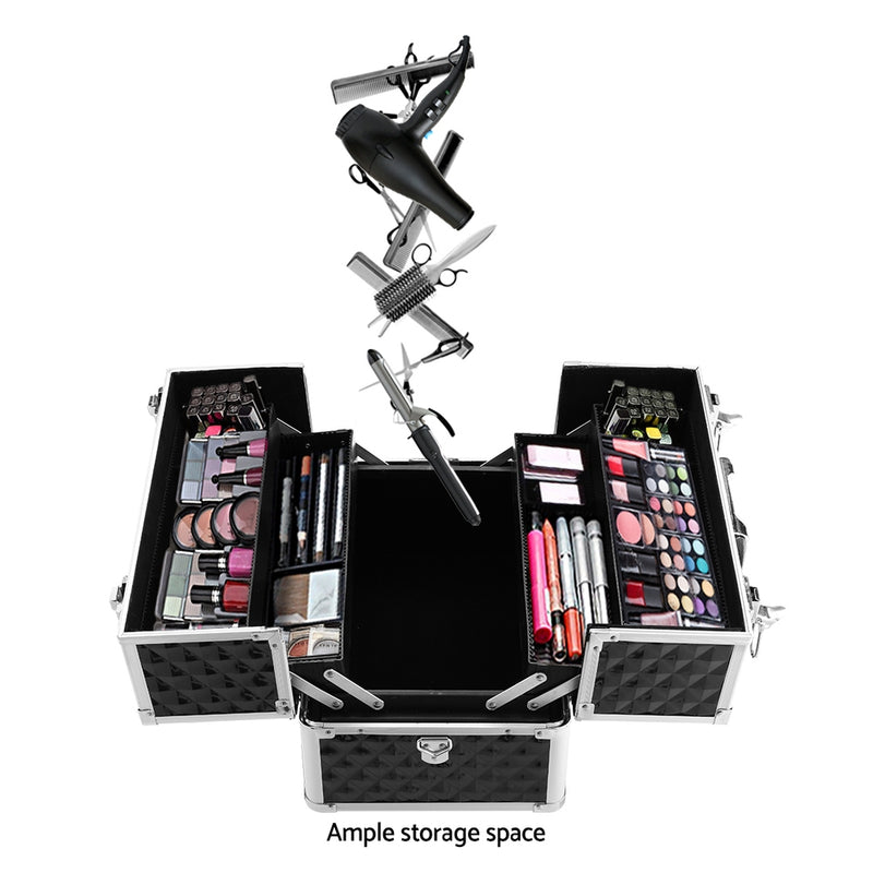 Danoz Direct - Embellir Portable Cosmetic Beauty Makeup Case - Diamond Black