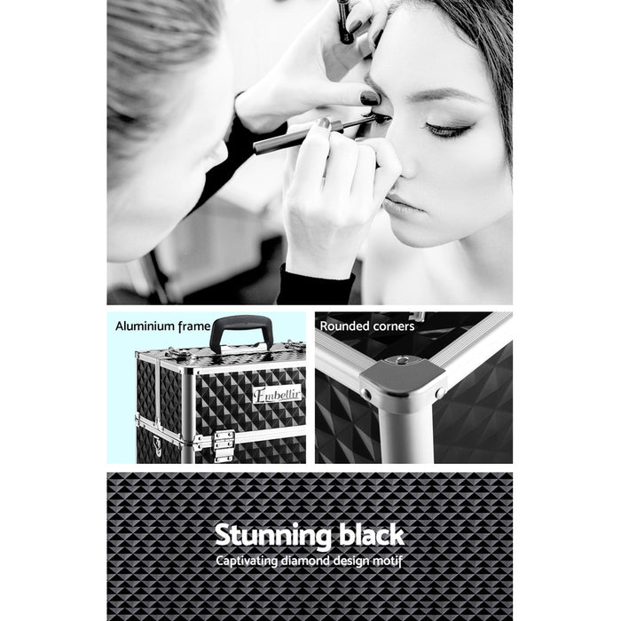 Danoz Direct - Embellir Portable Cosmetic Beauty Makeup Case - Diamond Black