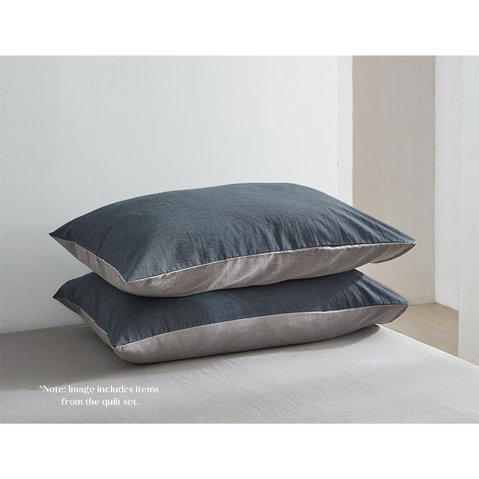 Cosy Club Cotton Bed Sheets Set Navy Grey Cover Double