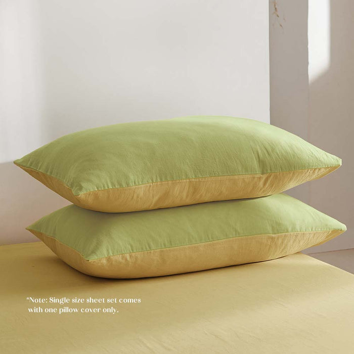 Danoz Direct - Cosy Club Cotton Bed Sheets Set Yellow Cover Single