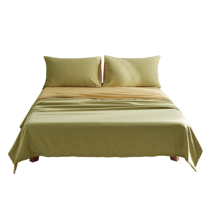 Danoz Direct - Cosy Club Cotton Bed Sheets Set Yellow Cover Single
