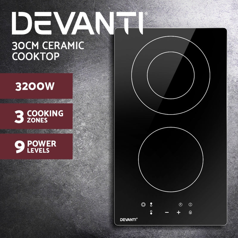 Danoz Kitchen 🧑‍🍳🥘 Devanti Electric Ceramic Cooktop 30cm! Compact cooktop offers fast and efficient cooking powerful ceramic heating elements