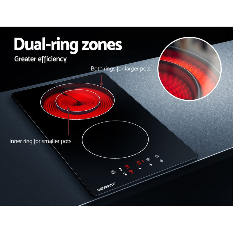 Danoz Kitchen 🧑‍🍳🥘 Devanti Electric Ceramic Cooktop 30cm! Compact cooktop offers fast and efficient cooking powerful ceramic heating elements