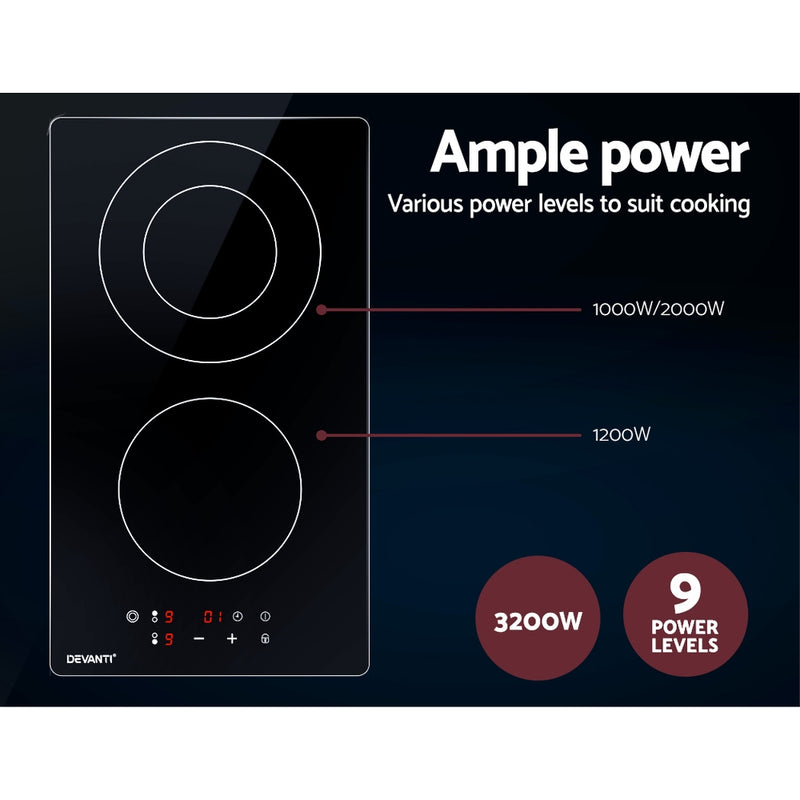 Danoz Kitchen 🧑‍🍳🥘 Devanti Electric Ceramic Cooktop 30cm! Compact cooktop offers fast and efficient cooking powerful ceramic heating elements