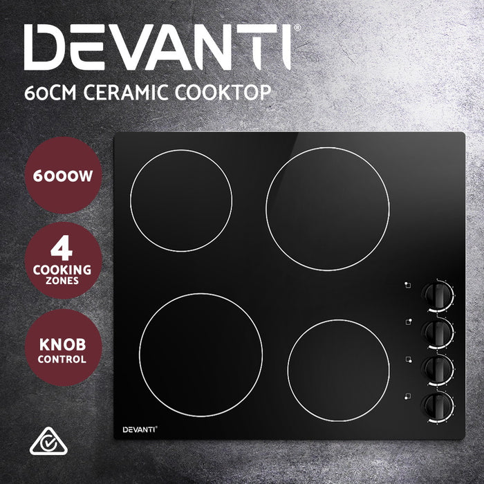 Danoz Direct - Devanti Electric Ceramic Cooktop 60cm