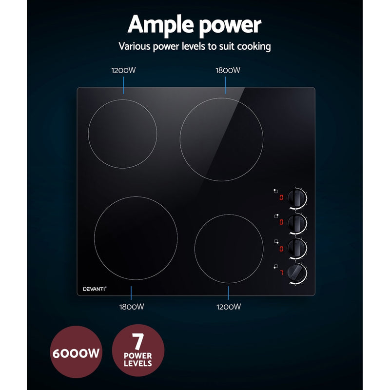 Danoz Kitchen 🧑‍🍳🥘 Devanti Electric Ceramic Cooktop 60cm - the perfect addition to your kitchen!