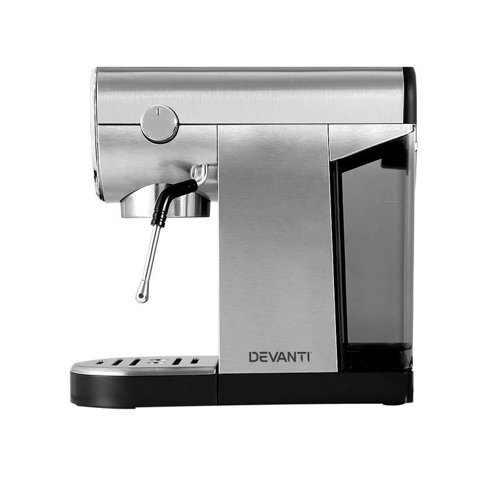 Experience barista-quality coffee at home with Danoz Direct - Devanti 20 Bar Coffee Machine Espresso Cafe Maker! With 20 bars of pressure