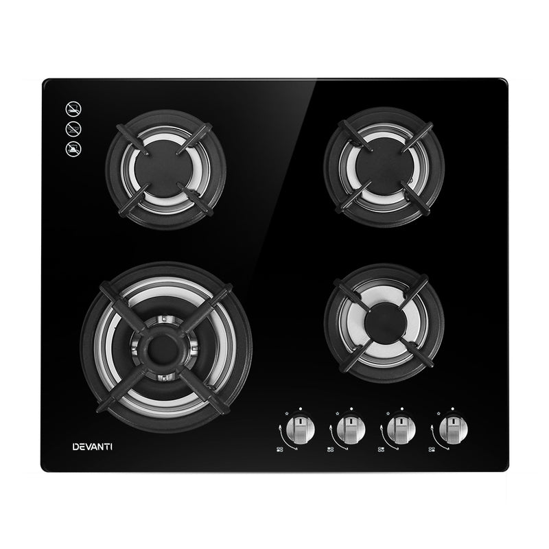 Upgrade your cooking experience with Danoz Direct - Devanti Gas Cooktop 60cm 4 Burner Black! Perfect for any kitchen