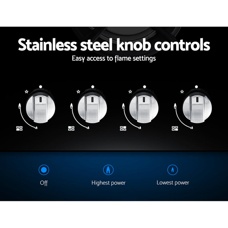 Upgrade your cooking experience with Danoz Direct - Devanti Gas Cooktop 60cm 4 Burner Black! Perfect for any kitchen