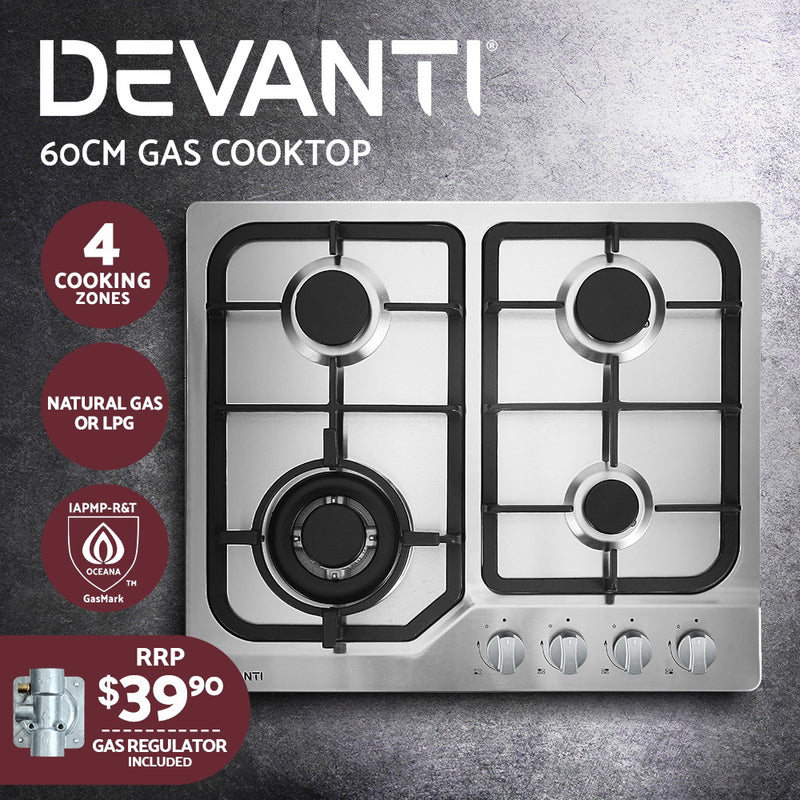 Transform your cooking experience with Danoz Kitchen 🧑‍🍳🥘 Devanti Gas Cooktop! Boasting 60cm of cooking space and 4 powerful burners