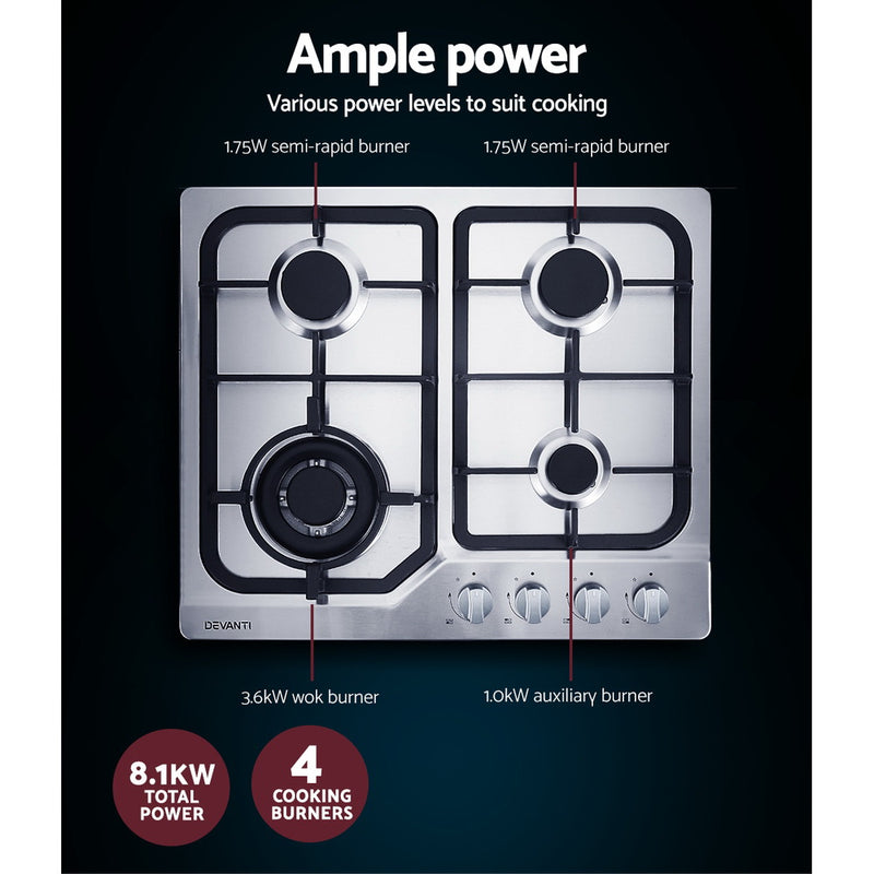 Transform your cooking experience with Danoz Kitchen 🧑‍🍳🥘 Devanti Gas Cooktop! Boasting 60cm of cooking space and 4 powerful burners
