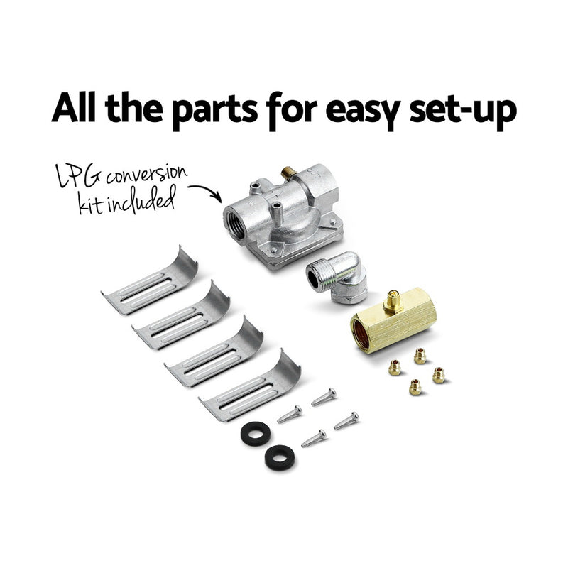 Upgrade your kitchen with the sleek and efficient Danoz Kitchen 🧑‍🍳🥘 - Devanti Gas Cooktop 60cm Stove Hob Black. Enjoy faster cooking times