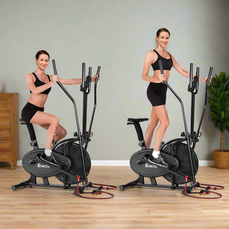 Danoz Fitness - Everfit Exercise Bike 5 in 1 Elliptical Cross Trainer Home Gym Indoor Cardio - Incl Delivery