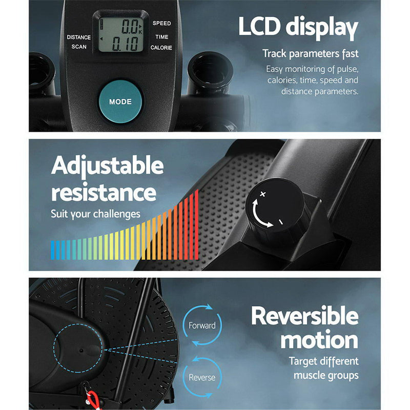 Danoz Direct - Everfit Exercise Bike 4 in 1 Elliptical Cross Trainer Home Gym Indoor Cardio