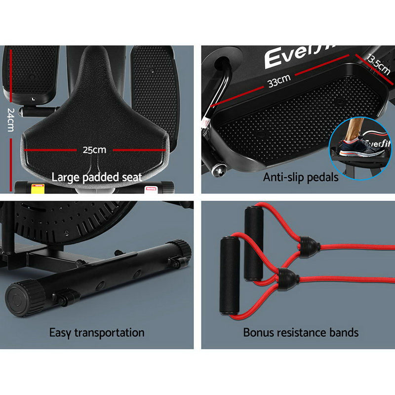 Danoz Direct - Everfit Exercise Bike 4 in 1 Elliptical Cross Trainer Home Gym Indoor Cardio