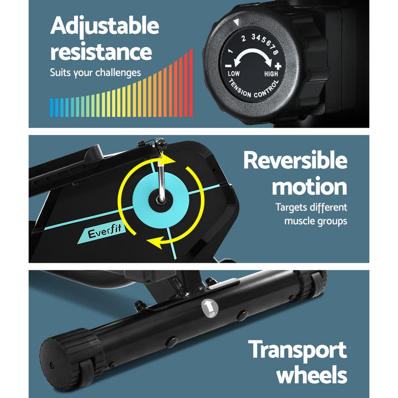 Danoz Direct - Everfit Exercise Bike Elliptical Cross Trainer Home Gym Fitness Machine Magnetic - Free Delivery