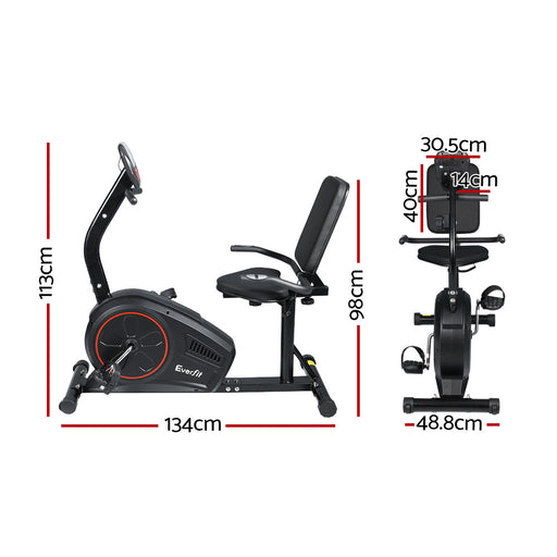 Danoz Direct - Everfit Exercise Bike Magnetic Recumbent Indoor Cycling Home Gym Cardio 8 Level