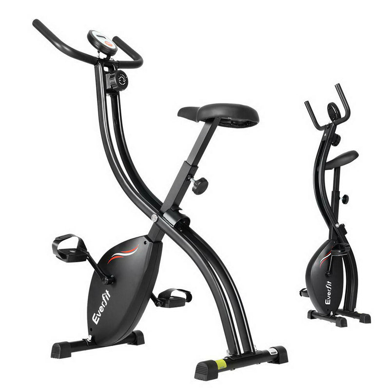 Danoz Fitness - Everfit Folding Exercise Bike Magnetic X-Bike Bicycle Indoor Cycling Cardio - Incl. Delivery